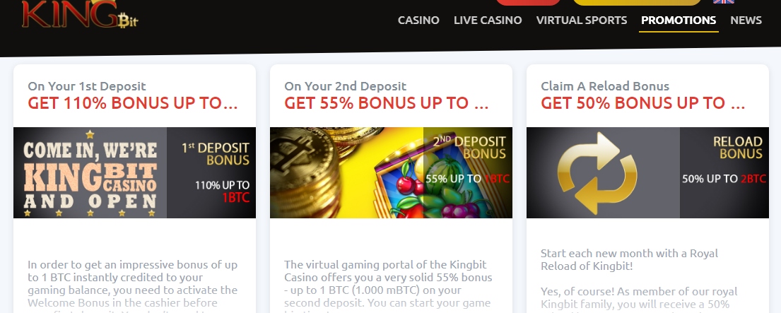 KingBit Casino Welcome Bonus Up To 2 BTC