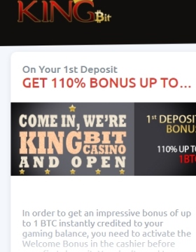 KingBit Casino Welcome Bonus Up To 2 BTC