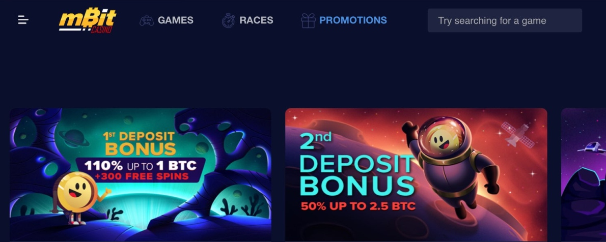 MBit casino offers 500 Free Spins and up to 5 BTC Bonus