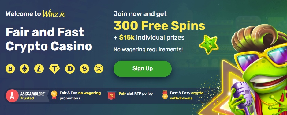 Welcome Bonus up to 300 Free Spins on Winz.io